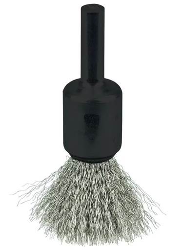 Crimped Wire End Brush 1/2", .006" Stainless Steel Fill
