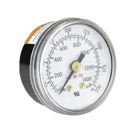 Victor® 1 1/2" CBM x 200#/1400KPA Gauge, Back Connection, Black