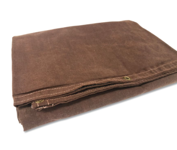 Protective Tarp, 12 ft W x 24 ft L, Mildew/Water Resistant, Canvas, Brown