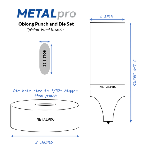 5/16 X 5/8" OBLONG Punch and Die Set
