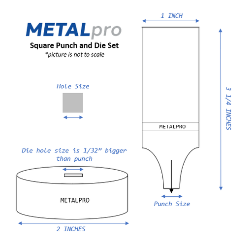 9/32" SQUARE Punch and Die Set