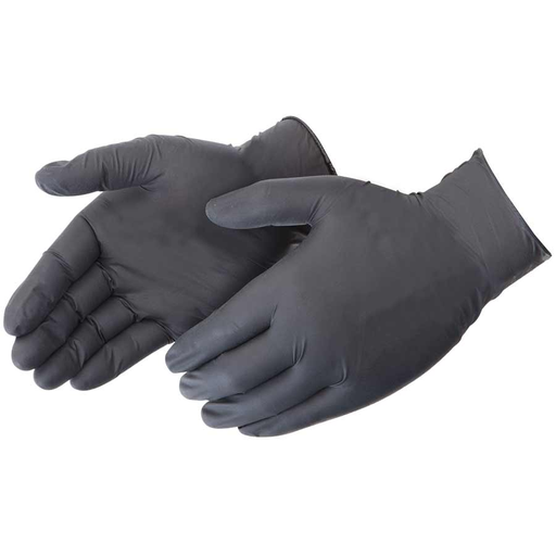 Liberty Safety 2016BKL Black Nitrile Disposable Gloves Industrial Grade Size Large