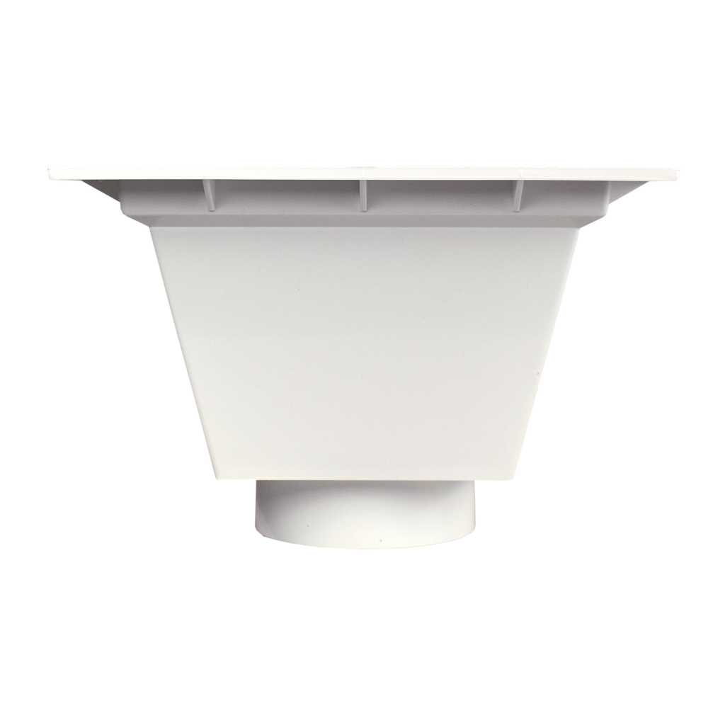 4" Hub PVC Floor Sink w/ Full Grate Flat Strainer