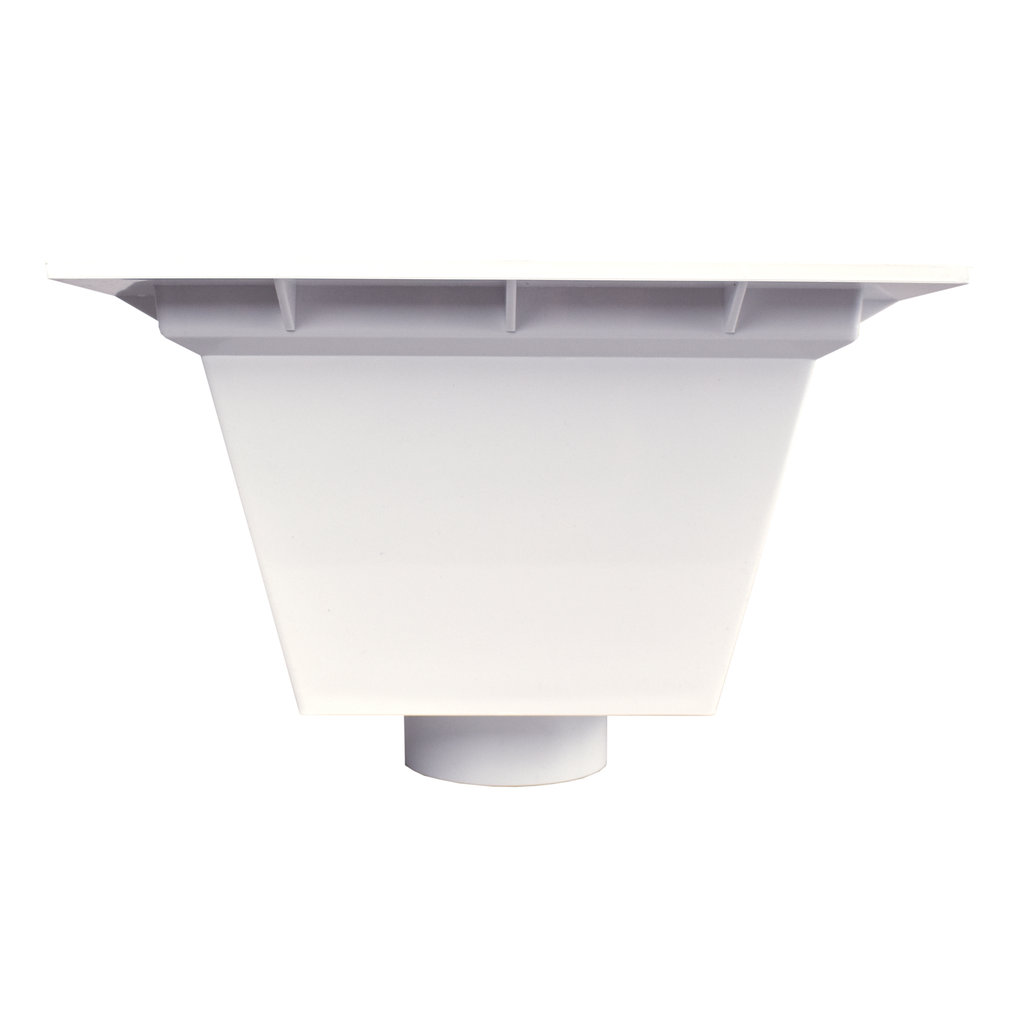 3" Hub PVC Floor Sink w/ Full Grate Flat Strainer