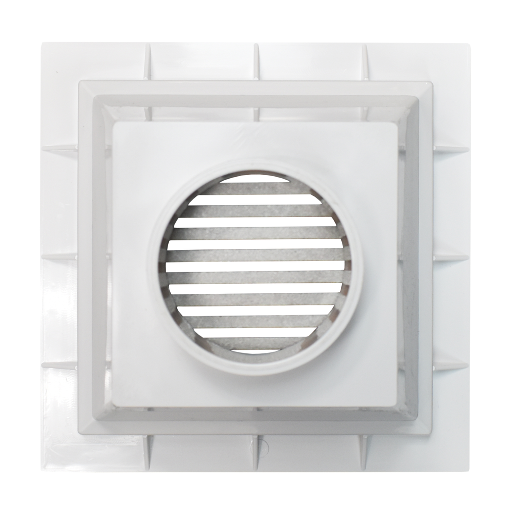 4" Hub PVC Floor Sink w/ Full Grate Flat Strainer