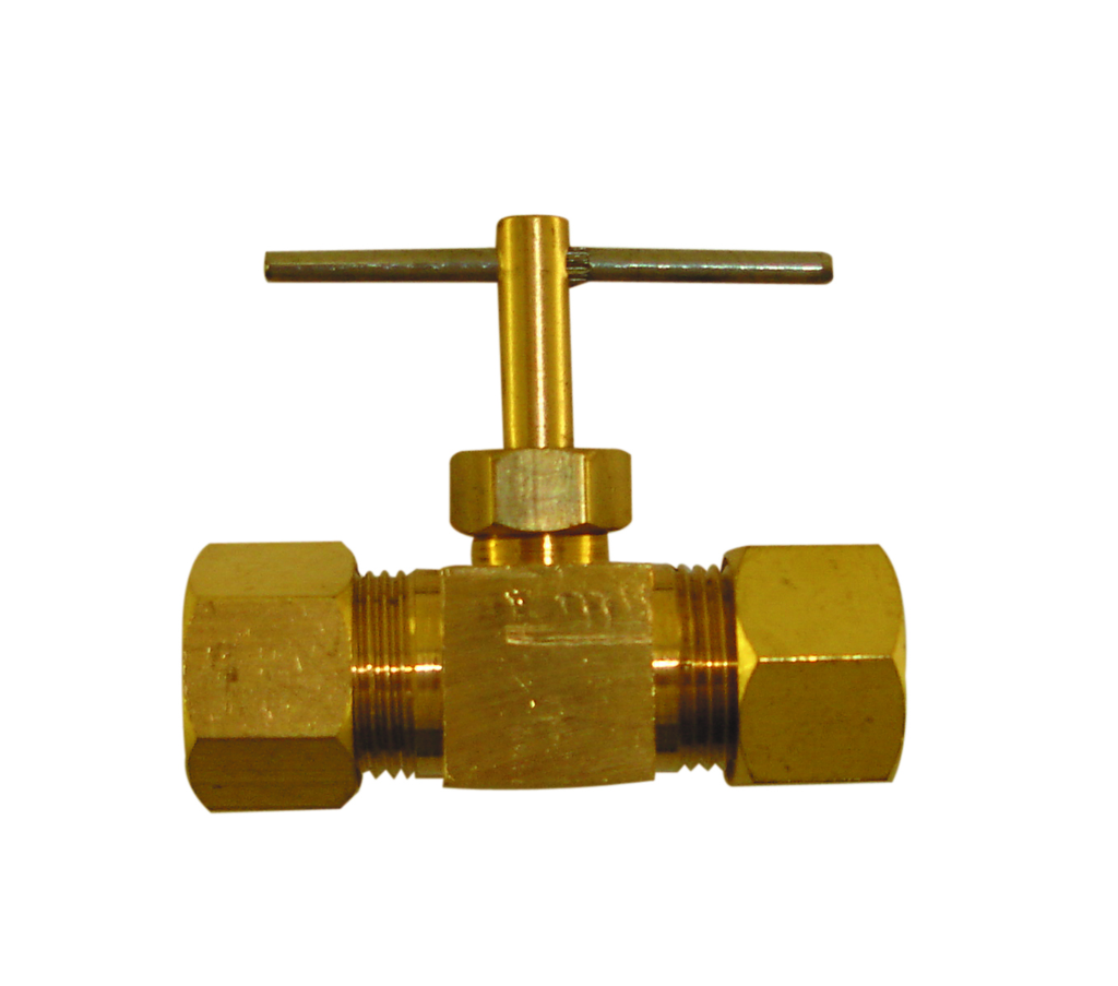 1/4" OD x 1/4" OD Straight Needle Valve - Lead Free