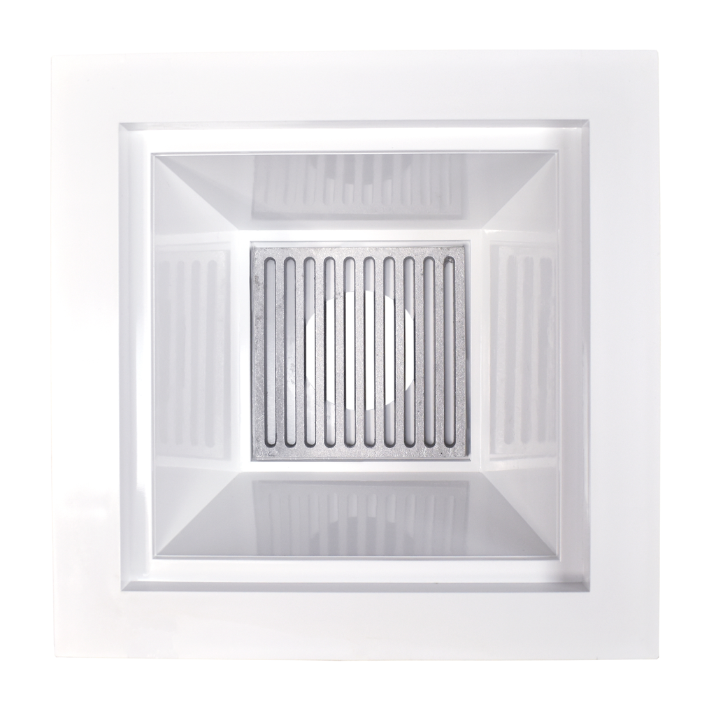 4" Hub PVC Floor Sink w/ Full Grate Flat Strainer