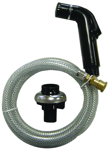 Kitchen Sink Hose Spray w/ Hose and Guide- Black (1/8" MIP x 1/4" FIP)
