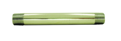 3/8" MPT x 1-1/2" Threaded Brass Nipple- Chrome Plated
