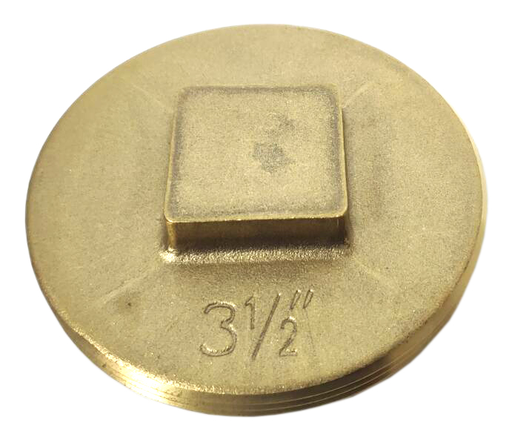3-1/2" IPS Southern Code Raised Head Brass Cleanout Plug