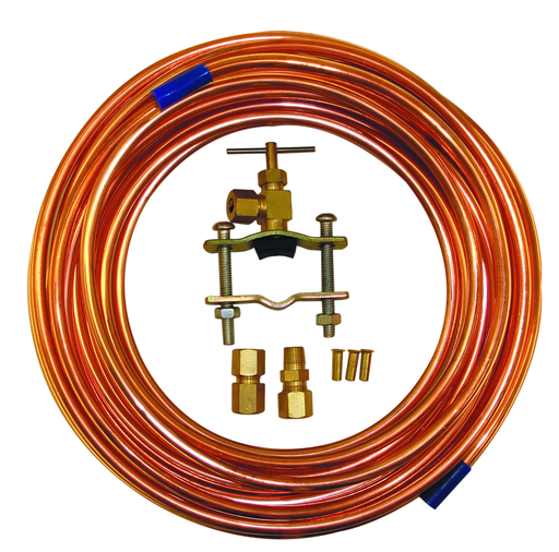 15' x 1/4" OD Ice Maker Kit w/ Copper Tubing