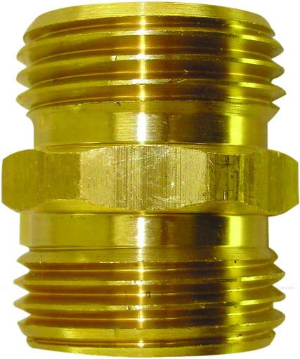 3/4" MHT x 3/4" MPT x 1/2" FPT Brass Hose Nipple Adapter