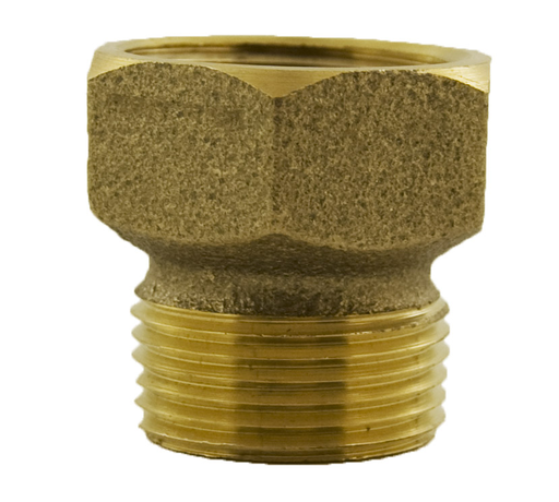 3/4" FHT x 3/4" MPT x 1/2" FPT Brass Hose Nipple