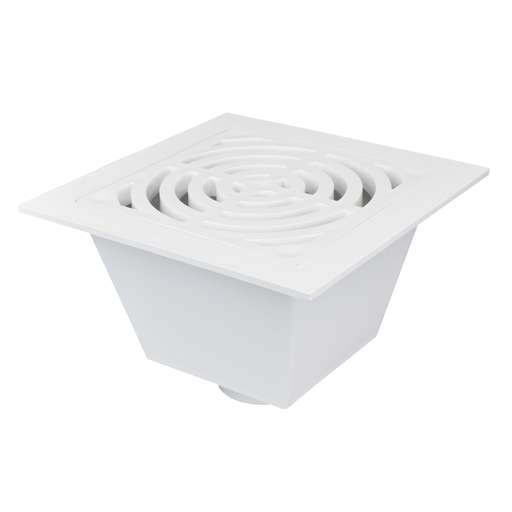 3" Hub PVC Floor Sink w/ Full Grate Flat Strainer
