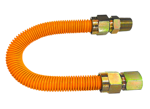 1/2" FIP x 1/2" MIP x 24" L Poly Coated Gas Connector (1/2" OD Hose)