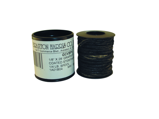 1/8" x 12' Graphite Coated Stem Packing (1/4 Lb).