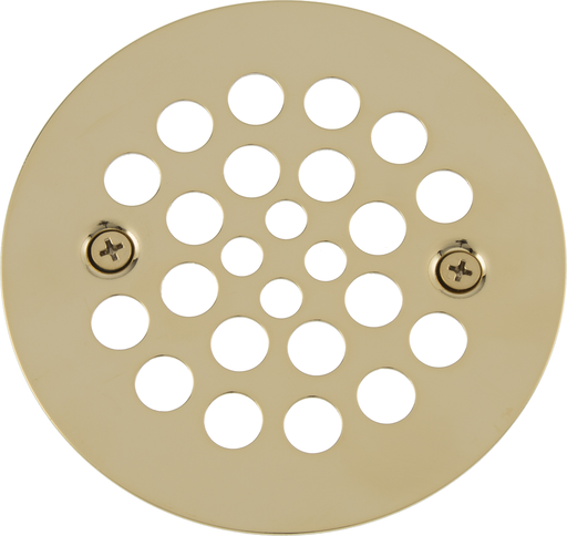 4 -1/4" OD Strainer w/ 2-5/8" Screw Holes- PVD Polished Brass