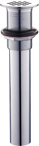 1-1/4"x 8" Comm. Lavatory Grid Drain No O.F.- Chrome Plated