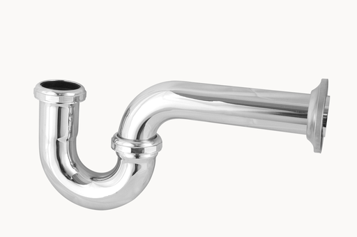 1-1/2" 22 Ga Brass P-trap w/ Flange- Chrome Plated