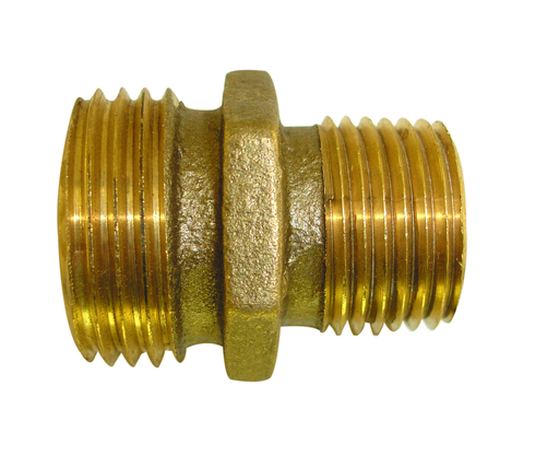 3/4" MHT x 1/2" MPT Brass Hose Nipple Adapter