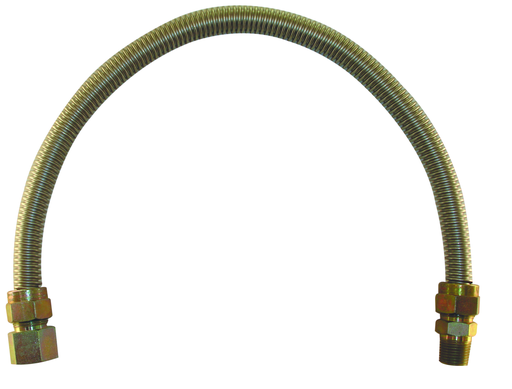 1/2" FIP x 1/2" MIP x 36" L Uncoated Gas Connector (3/8" OD Hose)