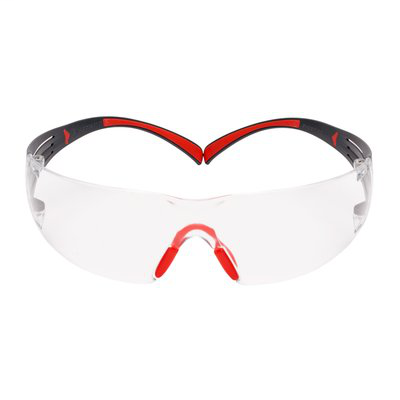 3M SecureFit Safety Glasses SF401SGAF-RED, Red/Gray, Clear Scotchgard Anti-fog Lens, 20 EA/Case
