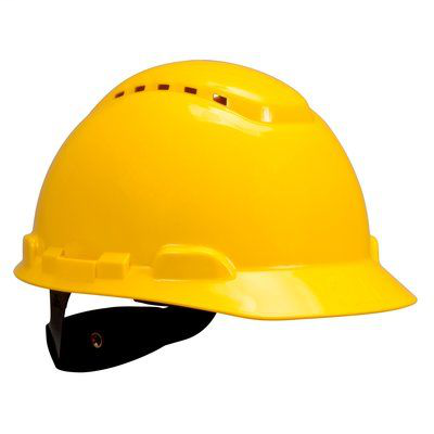 3M Hard Hat H-702V, Vented Yellow 4-Point Ratchet Suspension, 20 EA/Case