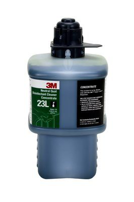 3M Neutral Quat Disinfectant Cleaner Concentrate 23L, Black Cap, 2 Liter, 6/case