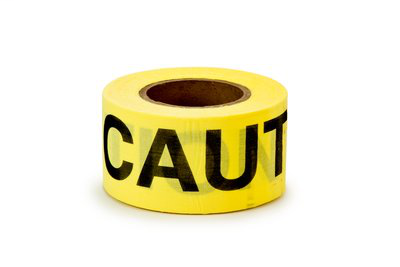 Scotch Repulpable Barricade Tape 516, CAUTION 3 in x 150 ft, Yellow, 8 rolls/case, BULK