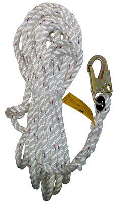 3M Vertical Rope Lifeline with Double Locking Snap Hook 0221-150, 150 ft. 1 EA/Case -- OBSOLETE