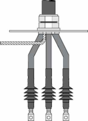 3M Cold Shrink QT-III Three Conductor Cable Termination Kit 7695-S-4-INV-3-RJS, Tape, Wire and UniShield, 5-25/28 kV, 1.18-1.52 in (30.0-38.6 mm) Cable Insul. O.D., 3 terminations/kit