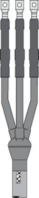3M Cold Shrink QT-III Three Conductor Cable Termination Kit 7625-T-110-3W, Tape, Wire and UniShield, 15 kV, 1.18-1.52 in (30.0-38.6 mm) Cable Insul. O.D., 3 terminations/kit