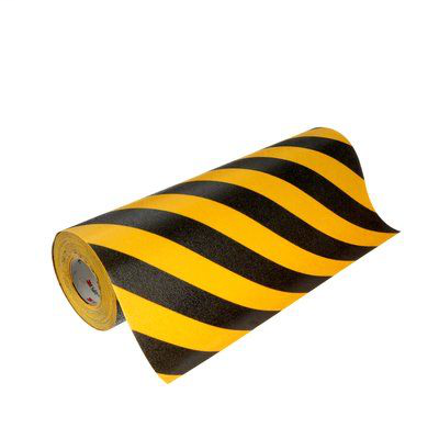 3M Safety-Walk Slip-Resistant General Purpose Tapes and Treads 613, Black/Yellow Stripe, 24 in x 60 ft, Roll, 1/case