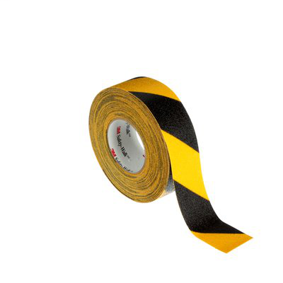 3M Safety-Walk Slip-Resistant General Purpose Tapes and Treads 613, Black/Yellow Stripe, 2 in x 60 ft, Roll, 2/case