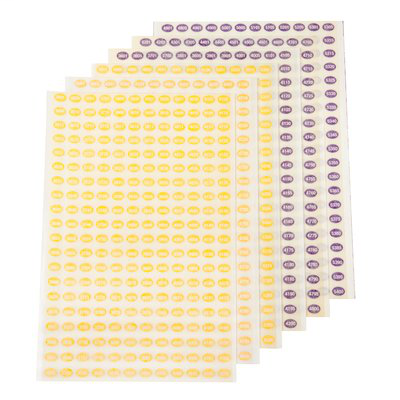 3M Purple and Yellow Tagging Labels, 3601 to 5400 Pair