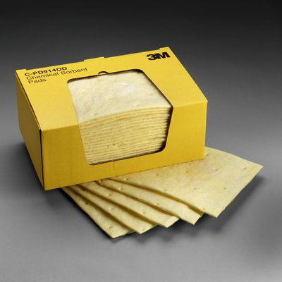 3M Chemical Sorbent Pad P-110, Environmental Safety Product, 17 gallons/cs, 50 pads/bx, 4 bx/cs