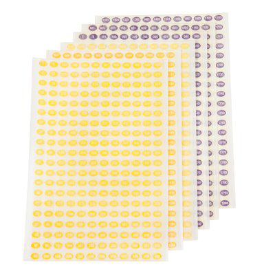 3M Purple and Yellow Tagging Labels, 1 to 1800 Pair