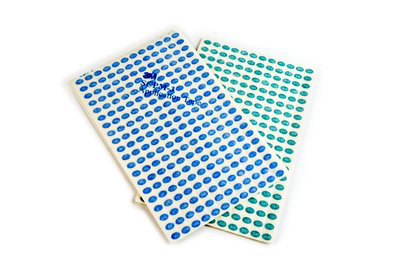 3M Blue and Green Tagging Labels, 1 to 1800 Pair
