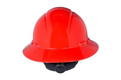 3M Full Brim Hard Hat H-805R-UV, Red 4-Point Ratchet Suspension, with Uvicator, 20 EA/Case