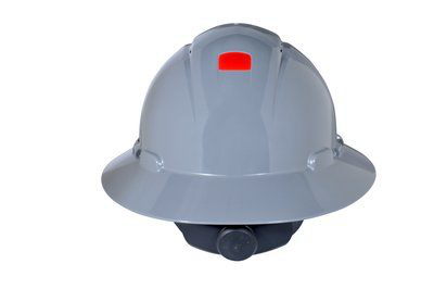 3M Full Brim Hard Hat H-808V-UV, Gray 4-Point Ratchet Suspension, Vented,w/ Uvicator 20 EA/Case