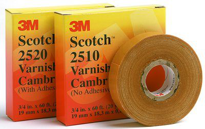 Mayer-DDS-Scotch Varnished Cambric Tape 2510, 1 in x 36 yds, Yellow, 36 rolls/case, BULK-1