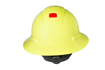 3M Full Brim Hard Hat H-809V-UV, Hi-Vis Yellow 4-Pt Ratchet Suspension,Vented,w/Uvicator,20 EA/Case