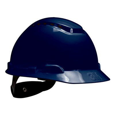 3M Hard Hat H-710V-UV, Navy Blue, 4-Point Ratchet Suspension, Vented, with Uvicator, 20 EA/Case