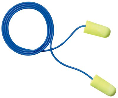 3M E-A-Rsoft Yellow Neons Earplugs 311-1256, Corded, Poly Bag, Regular Size, 1000 Pair/Case