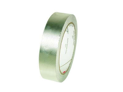 3M Embossed Tin-plated Copper Foil on a 3 in Paper Core 1345, 3/8 in x 18 yd, Bulk