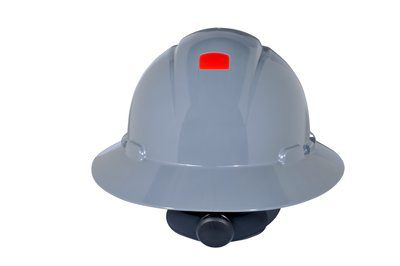 3M Full Brim Hard Hat H-808R-UV, Gray 4-Point Ratchet Suspension, with Uvicator, 20 EA/Case
