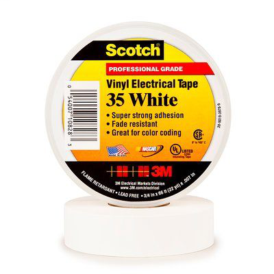 3M 35 WHITE 3/4-IN-X-66FT PHASE COLORED TAPE 3M 35 WHITE 3/4-IN-X-66FT PHASE COLORED TAPE