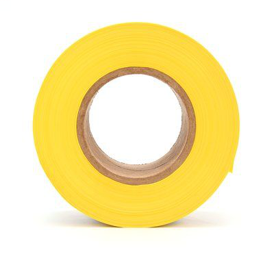 Scotch Barricade Tape 358, CAUTION HIGH VOLTAGE, 3 in x 1000 ft, Yellow, 8 rolls/case, BULK