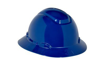 3M Full Brim Hard Hat H-810R, Navy Blue 4-Point Ratchet Suspension, 20 EA/Case