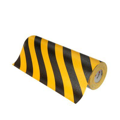 3M Safety-Walk Slip-Resistant General Purpose Tapes and Treads 613, Black/Yellow Stripe, 1 in x 60 ft, Roll, 4/case